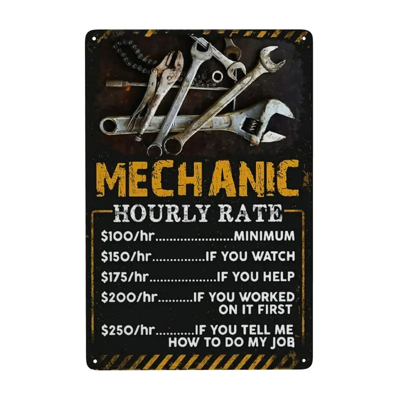 Vintage Metal Garage Service Sign for Cafes and Bars