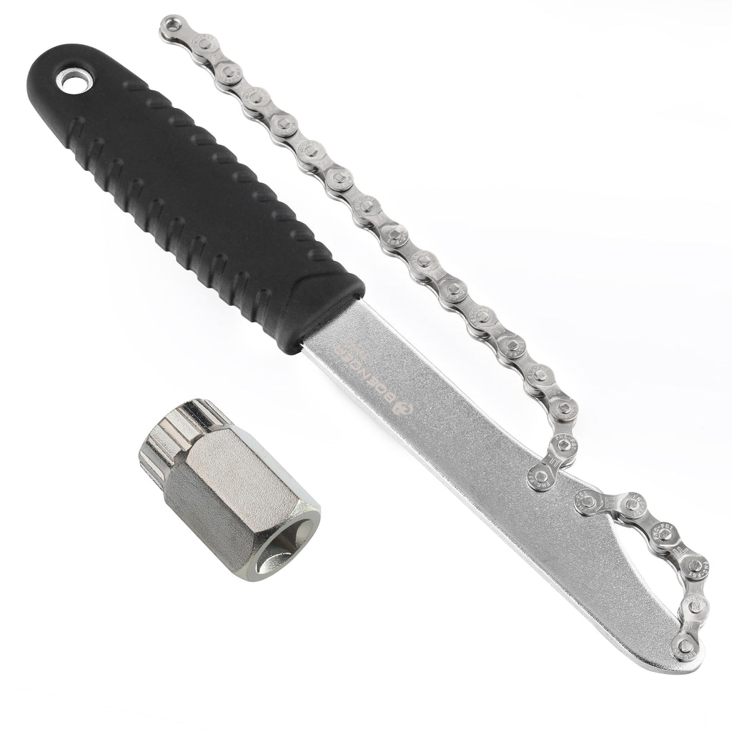 Boenoea Bike Cassette Removal Tool with Chain Whip Bicycle Sprocket Removal Tools Cassette Lockring Freewheel Remover