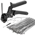 Stainless Steel Cable Tie Toolset with 100 UV-Resistant Ties