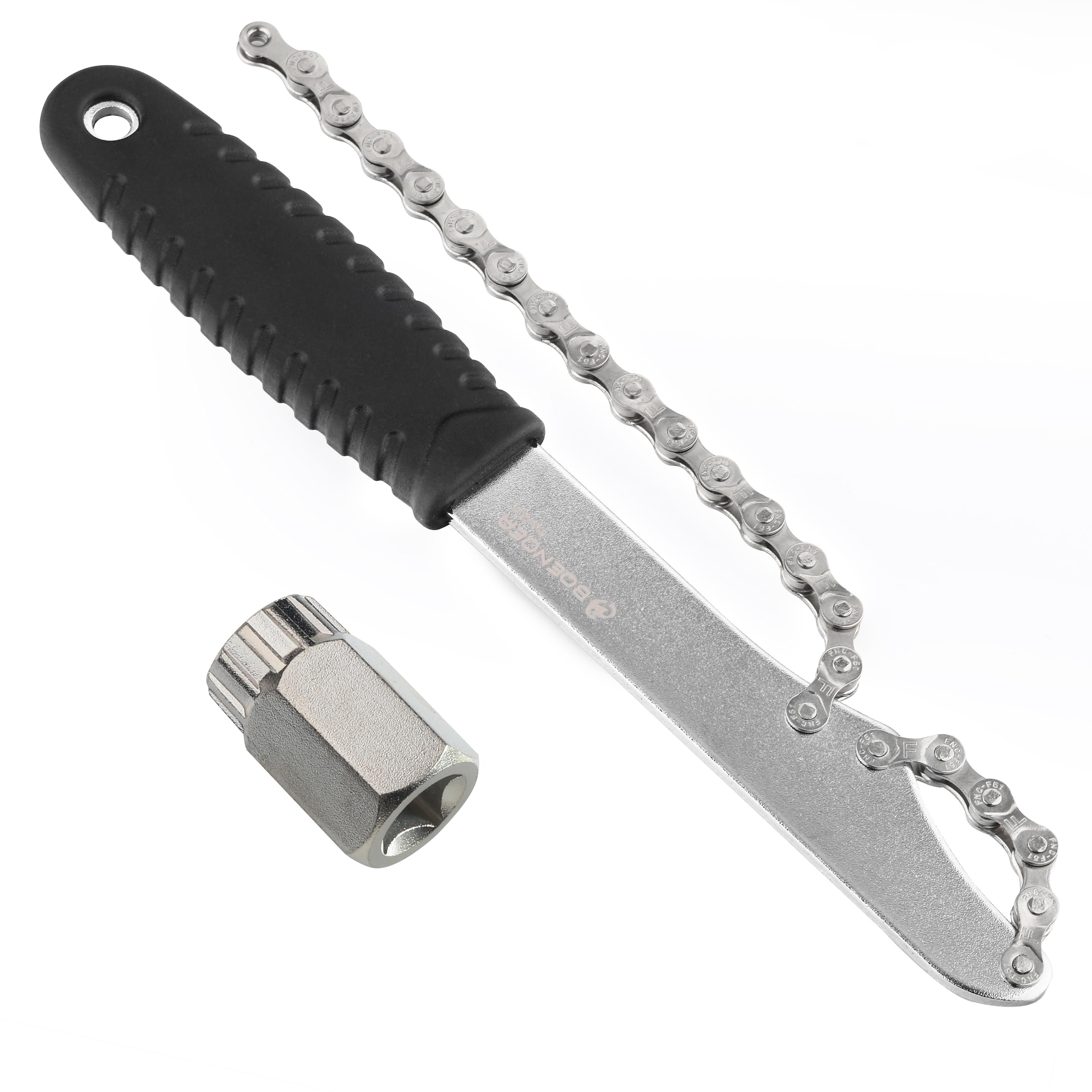 Boenoea Bike Cassette Removal Tool with Chain Whip Bicycle Sprocket Removal Tools Cassette Lockring Freewheel Remover