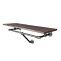 24 in. Wall Mounted Clothing Rack with Wood Shelf, Trail Brown