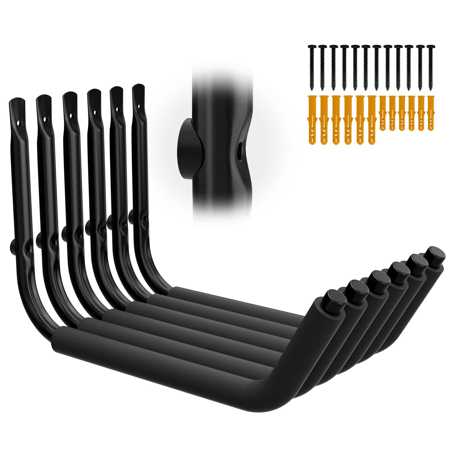 UNITEDPOWER Kayak Storage Racks Garage Hangers Wall Hooks for Canoe Ladder Bicycle Folding Chairs Surfboard Snowboard Hose and Tools Indoor Outdoor 6-Pack