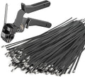 Heavy Duty Black Metal Zip Ties Comes With Special Tools For Fastening And Cutting Cable Ties200pcs Uv Resistant Stainless Steel Cable TiesUsed For VehiclesFarmsFences Pipe BundlingEtc.