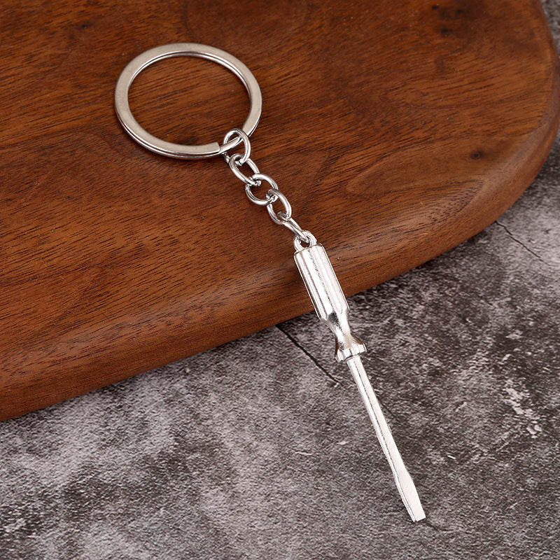 Crafty Keychain Tool Trio: Wrench, Hammer, Screwdriver