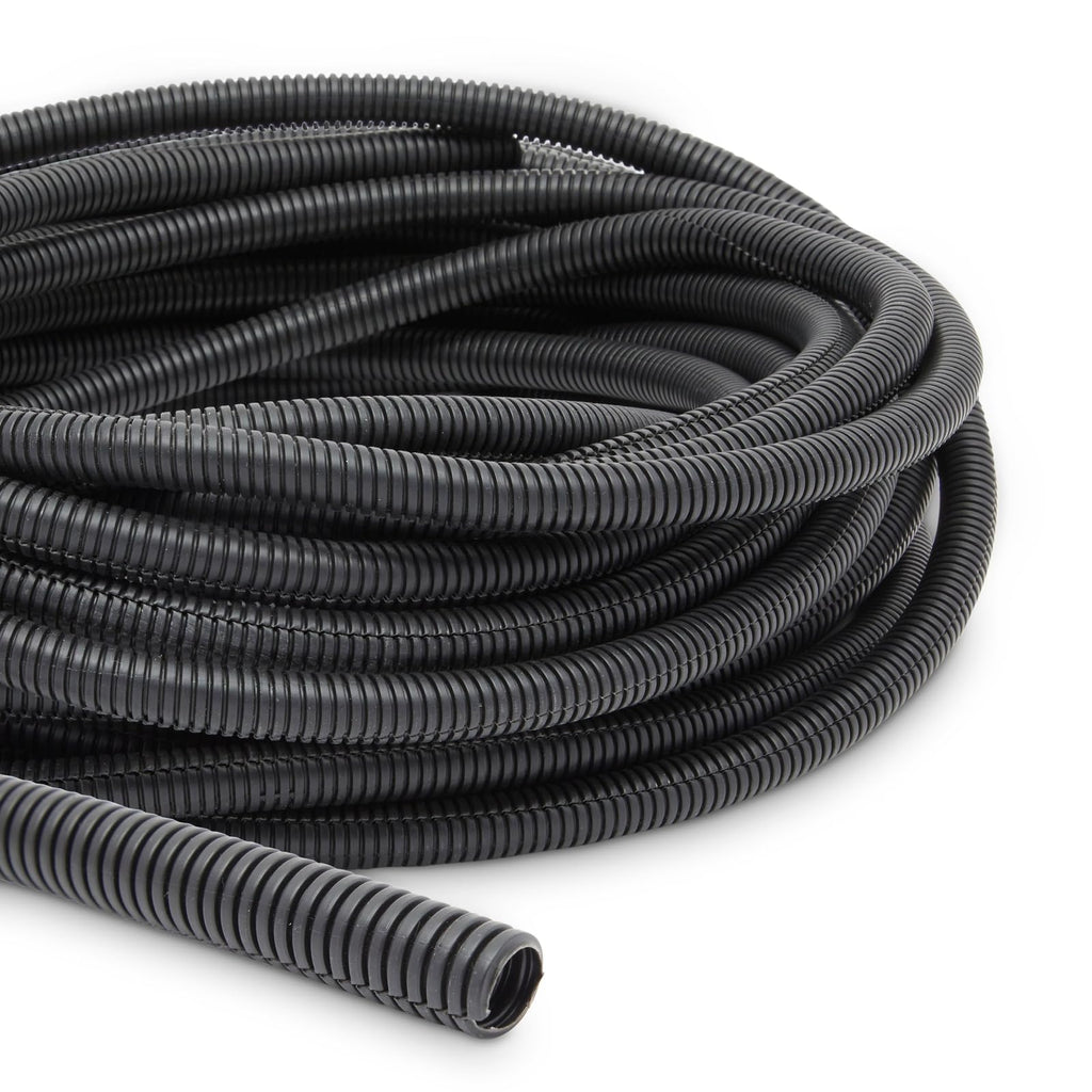3/8 Inch Split Wire Loom Tubing Automotive Conduit Protector (Black 49.3 Feet)