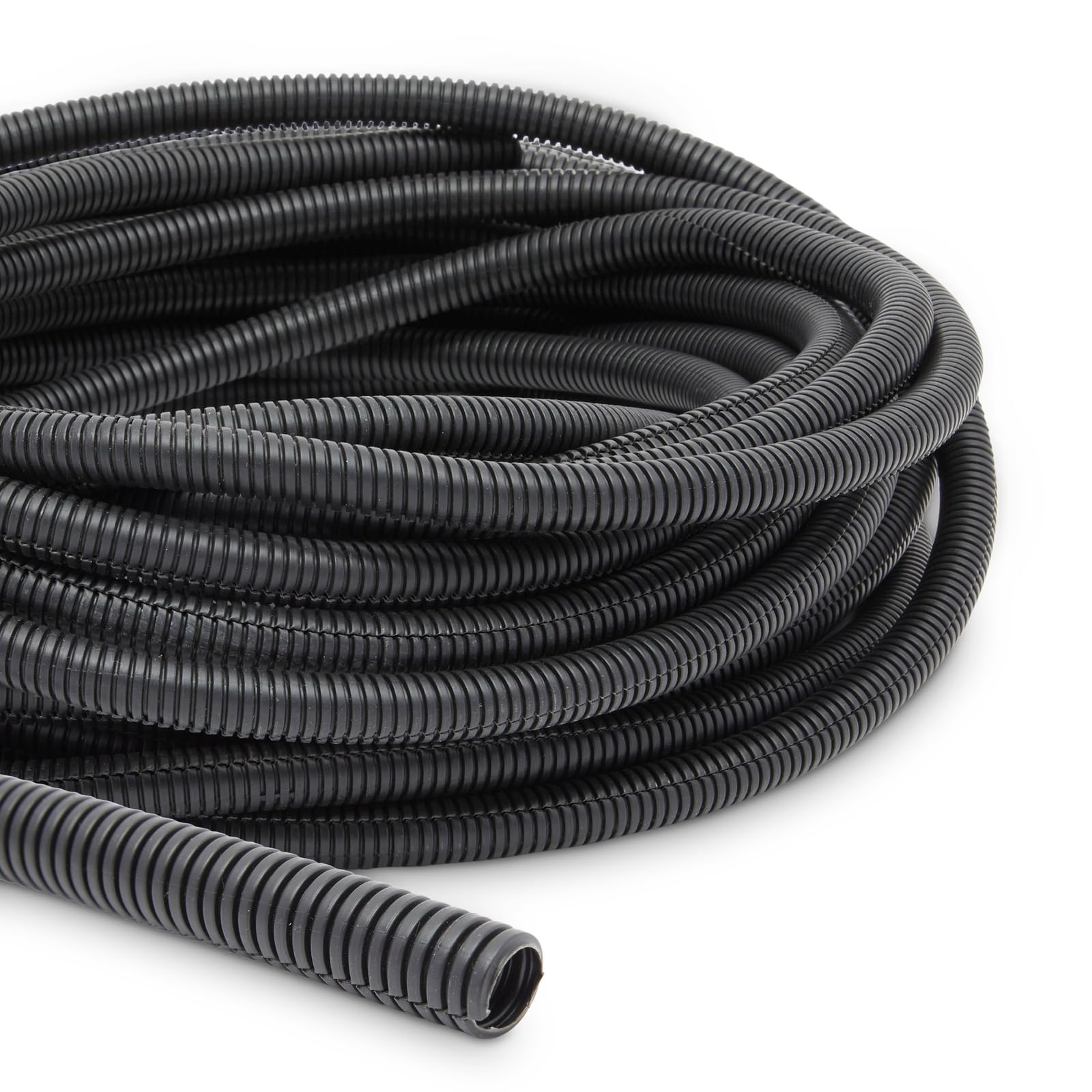 3/8 Inch Split Wire Loom Tubing Automotive Conduit Protector (Black 49.3 Feet)