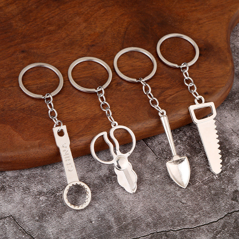 Crafty Keychain Tool Trio: Wrench, Hammer, Screwdriver