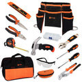 JoyTown Junior Forge - Kids' Real Tool Set with Tool Belt & Bag (Orange & Black)