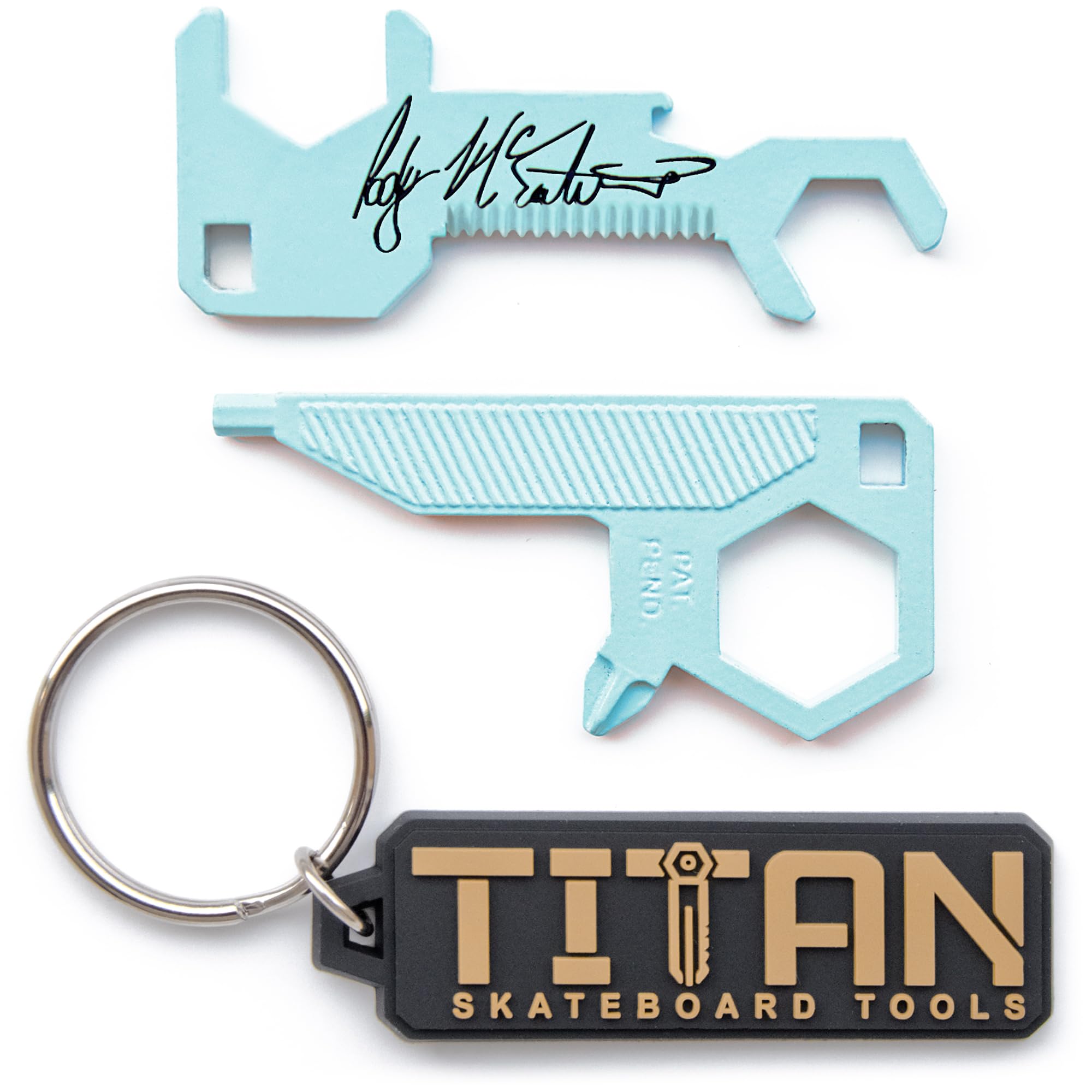 Skateboard Multi Tool | Key Shaped Pocket T Tool | 8 Tools | Gift for Men Women and Skaters
