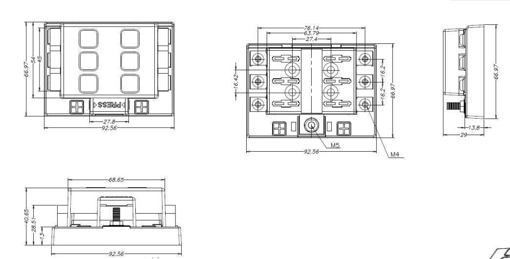6-Position Fuse Box for Automotive Use